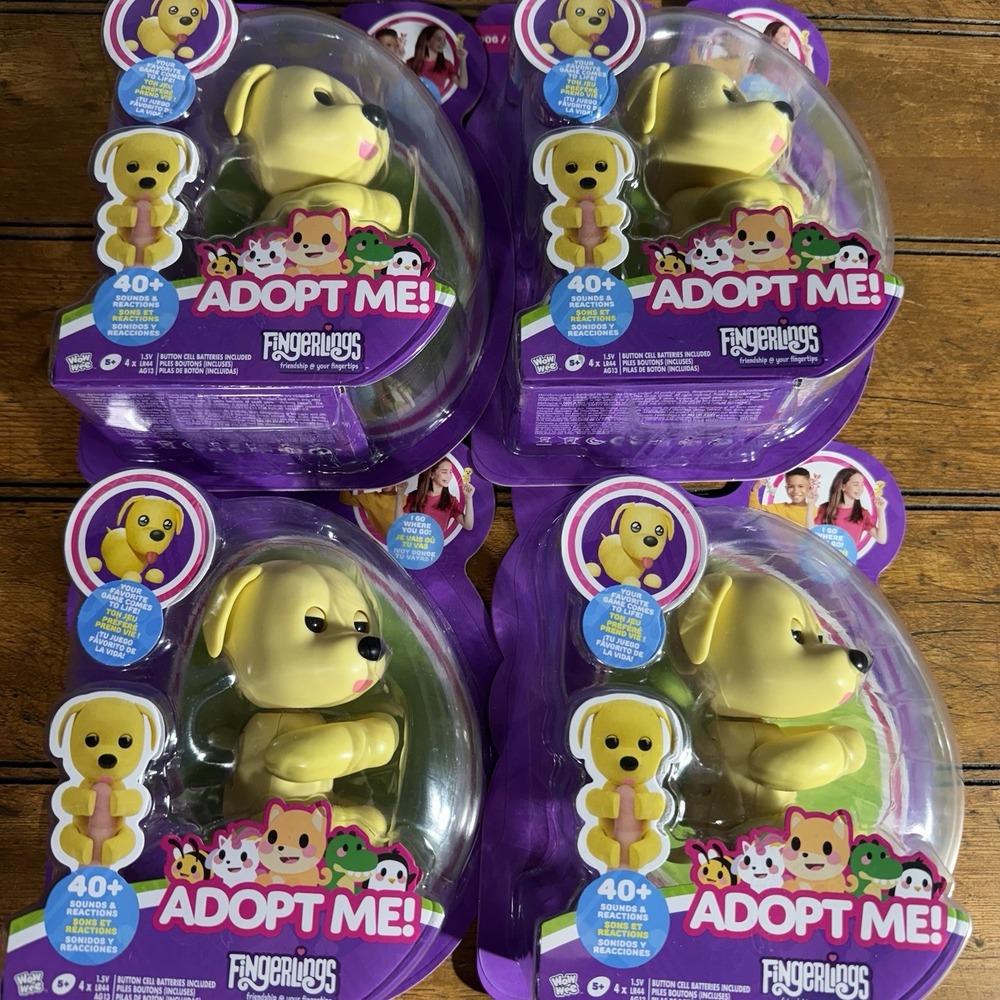 Bundle 4 Fingerlings X ADOPT ME Interactive Dog 40+‎ Sounds and Reactions 4 Pack
